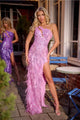 Portia and Scarlett PS23282 - long-Prom Gown with Asymmetric Feather Skirt - Cobalt / 14 - Dress