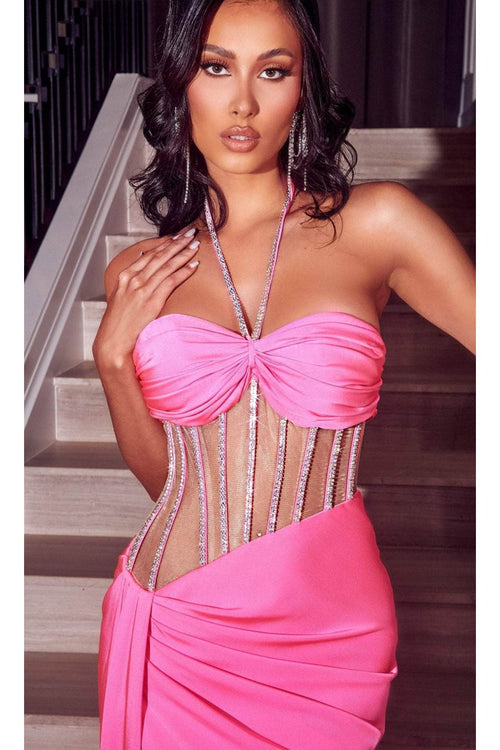 Portia and Scarlett PS23341 -long- Sweetheart Prom Gown with a Sheer Corset for a Romantic Look - Dress