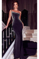Portia and Scarlett PS23345 -long- Asymmetrical Prom Gown with Beaded Details - Black / 00 - Dress