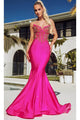 Portia and Scarlett PS23360 -long- Sleeveless Seamed Mermaid Long Prom Gown - Hot Pink / 00 - Dress