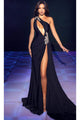 Portia and Scarlett PS23369 -long- Evening Dress with Split Cutout Details - Black / 00 - Dress