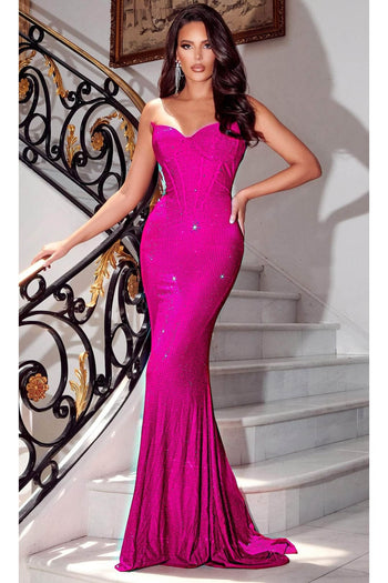 Portia and Scarlett PS23385 -long- Prom Gown with a Rhinestone Corset for a Glamorous Look - Dress