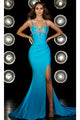 Portia and Scarlett PS23392 -long- Evening Dress with a Jeweled Corset Design - Blue / 00 - Dress