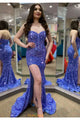 Portia and Scarlett PS23407 -long- Corset Prom Dress with Sequin Details and Slit - Dress