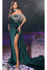 Portia and Scarlett PS23416 -long-Velvet Evening Gown Enhanced with Jeweled Accents - Dress