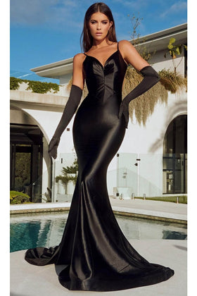 Portia and Scarlett PS23432 -long- V-Neck Backless Mermaid Evening Gown for a Stunning Silhouette