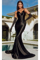 Portia and Scarlett PS23432 -long- V-Neck Backless Mermaid Evening Gown for a Stunning Silhouette - Black / 00 - Dress