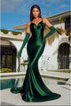 Portia and Scarlett PS23432 Open Back Mermaid Emerald Green Prom Dress - EMERALD GREEN / Dress