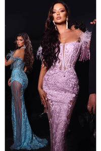 Portia and Scarlett PS23441 -long- Embellished Corset Prom Gown - Black / 18 - Dress