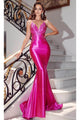 Portia and Scarlett PS23445 -long- Lace Appliqué Classic Prom Gown - Emerald / 00 - Dress