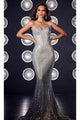 Portia and Scarlett PS23454 -long- Metallic Evening Gown with Corset Design - Cobalt / 00 - Dress
