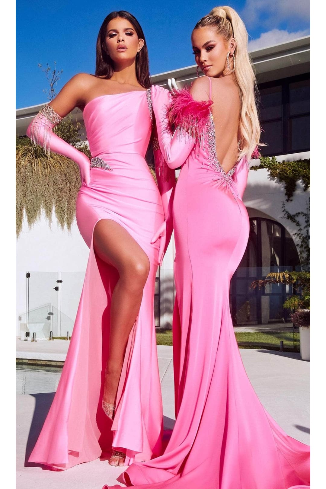 Portia and Scarlett PS23467 - Classic Prom Gown with Jeweled High Slit for a Dramatic Effect - Blue / 12 - Dress
