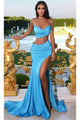 Portia and Scarlett PS23473 - long-Strapless Illusion Corset Prom Gown - Blue / 00 - Dress