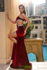 Portia and Scarlett PS23475 - Asymmetric Neck Cutout Evening Gown for a Unique Look - Red / 2 - Dress