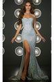 Portia and Scarlett PS23477 -long- Sweetheart High Slit Evening Gown - Pink-Ab / 00 - Dress