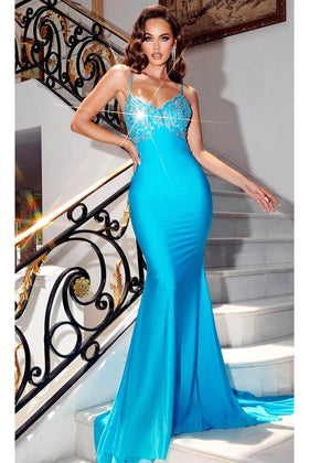 Portia and Scarlett PS23499 - long-Backless Mermaid Prom Gown