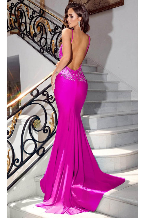 Portia and Scarlett PS23499 - long-Backless Mermaid Prom Gown - Cobalt / 00 - Dress