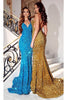 Portia and Scarlett PS23519 -long- Sequin Mermaid Evening Gown - Burnt Orange / 18 - Dress