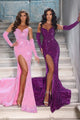 Portia and Scarlett PS23521 -long- Sequined Mermaid Prom Dress with Slit - Burnt-Orange / 22 - Dress