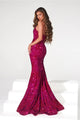 Portia and Scarlett PS23521 -long- Sequined Mermaid Prom Dress with Slit - Burnt-Orange / 6 - Dress