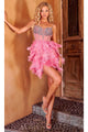 Portia and Scarlett PS23557C -short- Homecoming Dress with Feather Skirt - Blue / 00 - Dress