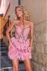 Portia and Scarlett PS23558C Embellished Fringe Prom Feather Dress - Dress