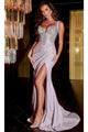 Portia and Scarlett PS23601 -long- Rhinestone Bustier Prom Dress - Pink/Ab / 00 - Dress