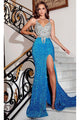 Portia and Scarlett PS23642 -long- Shimmering Two-Tone Dress for a Dazzling Look - Dress