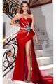 Portia and Scarlett PS23646 -long- Sweetheart Prom Gown with High Slit - Deep Red / 00 - Dress
