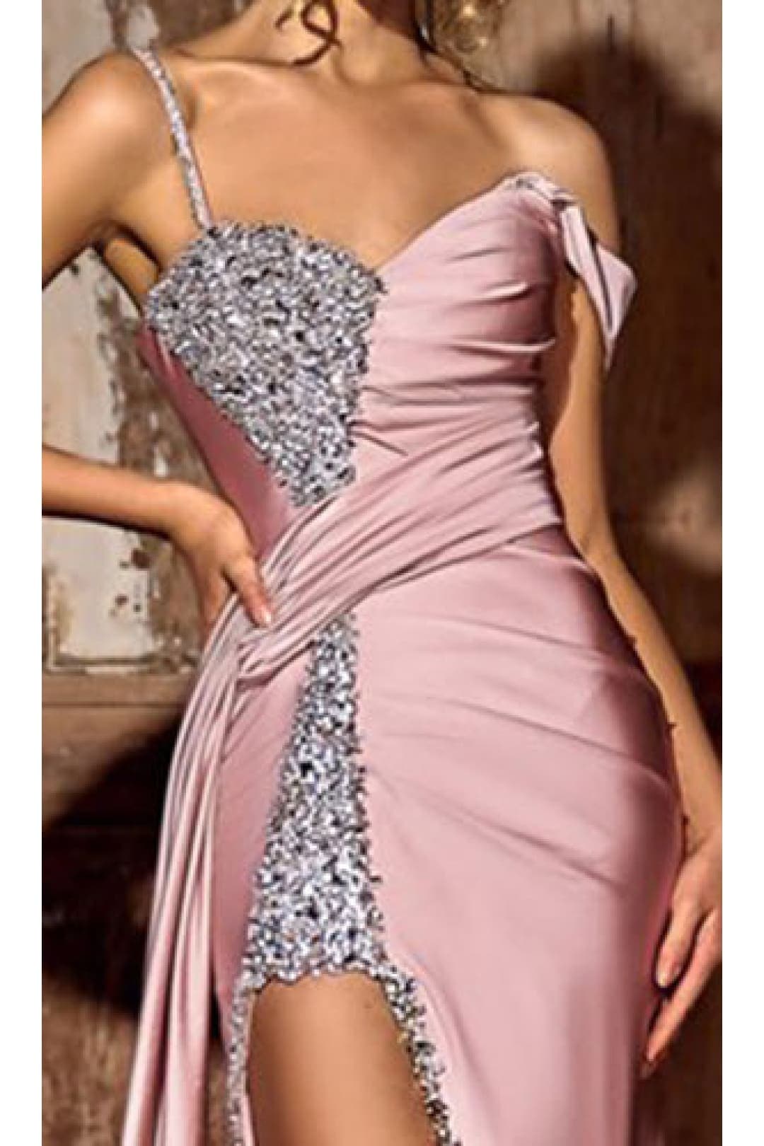 Portia and Scarlett PS23648 Side Cape Embellished Stretchy Prom Gown - Dress