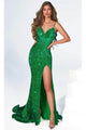 Portia and Scarlett PS23654 -long- Sparkling Plus Size Prom Dress - Green / 00 - Dress
