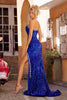 Portia and Scarlett PS23680 - Long -Gown with Crystal Embellishments - Cobalt / 4 - Dress