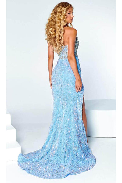 Portia and Scarlett PS23688 -long- Jeweled Bodice Prom Gown - Blue / 18 - Dress