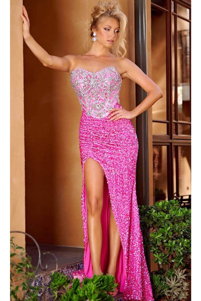 Portia and Scarlett PS23688 -long- Jeweled Bodice Prom Gown - Blue / 24 - Dress