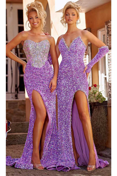 Portia and Scarlett PS23688 -long- Jeweled Bodice Prom Gown - Pink / 4 - Dress