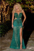 Portia and Scarlett PS23721C Spaghetti Strap Sexy Formal Evening Gown - EMERALD / Dress