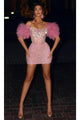 Portia and Scarlett PS23731C -short- Corset Homecoming Dress with Feathers - Light Blue / 00 - Dress
