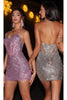 Portia and Scarlett PS23734C Sequins Halter Prom Bodycon Short Dress - Dress