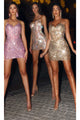 Portia and Scarlett PS23734C -short- Geometric Ornate Cocktail Dress - Gold / 00 - Dress