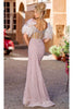 Portia and Scarlett PS23741C -short- Sequin Prom Gown with Feather Details - Blue / 8 - Dress