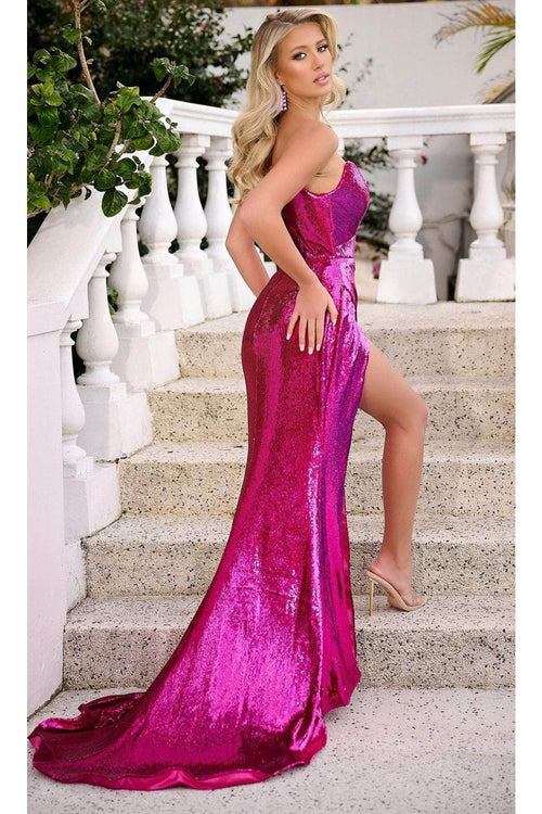 Portia and Scarlett PS23824 -long- Mermaid Prom Dress with Sequins - Black / 12 - Dress