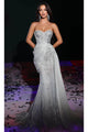 Portia and Scarlett PS23928 -long- Strapless Glittered Gown with Sweetheart Neckline - Silver / 00 - Dress