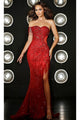 Portia and Scarlett PS23979 -long- Sweetheart Fringed Long Dress - Red / 00 - Dress