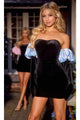 Portia and Scarlett PS24002 -short- Fitted Velvet Homecoming Dress - Black / 12 - Dress