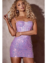 Portia and Scarlett PS24004 - Sequin Bustier Homecoming Dress for a Glamorous Touch