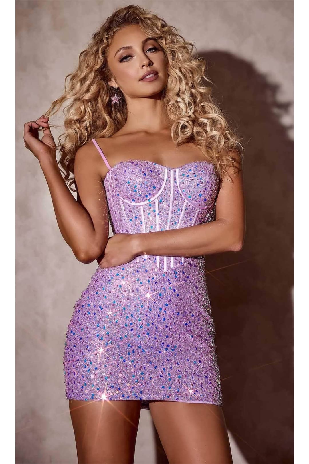 Portia and Scarlett PS24004 - Sequin Bustier Homecoming Dress for a Glamorous Touch - Cinderella Blue / 4 - Dress