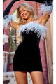 Portia and Scarlett PS24005 -short- Homecoming Dress with a Sheath Silhouette and Feather Accents - Dress