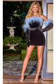Portia and Scarlett PS24005 -short- Homecoming Dress with a Sheath Silhouette and Feather Accents - Dress