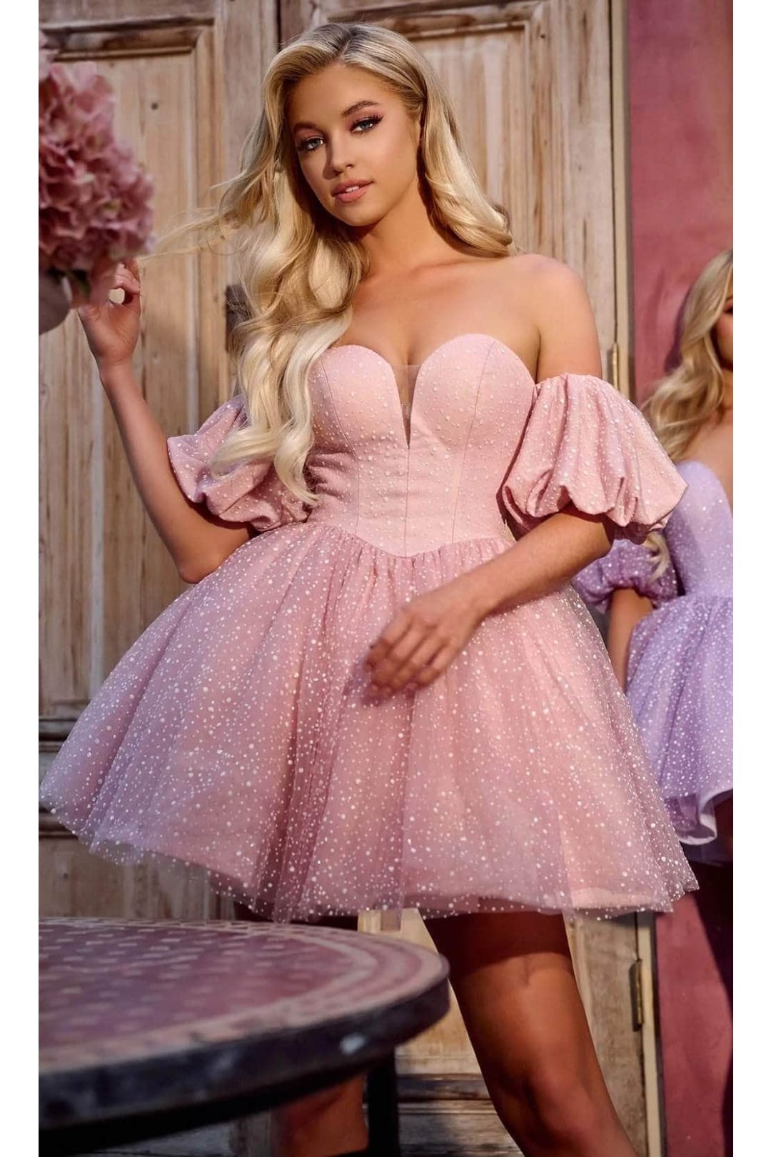 Portia and Scarlett PS24006 - Puff Sleeve A-Line Homecoming Dress for a Playful Look - Black / 12 - Dress