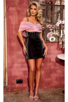 Portia and Scarlett PS24018 -short- Corseted Short Sheath Dress for a Flattering Silhouette